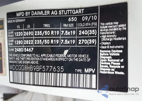 2011 Mercedes-Benz Glk 350 4Matic из США, поврежденный, VIN WDCGG8HB9BF577635